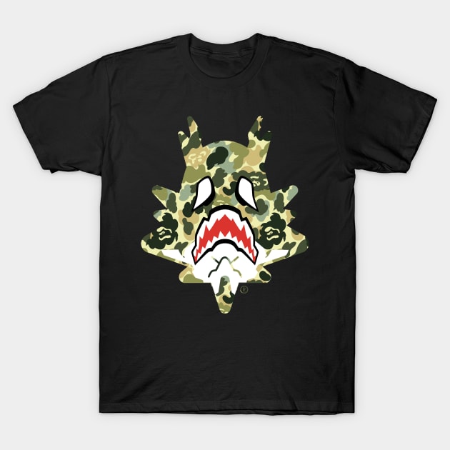 Aimon Green Camo Dragon Head T-Shirt by NOW STREET